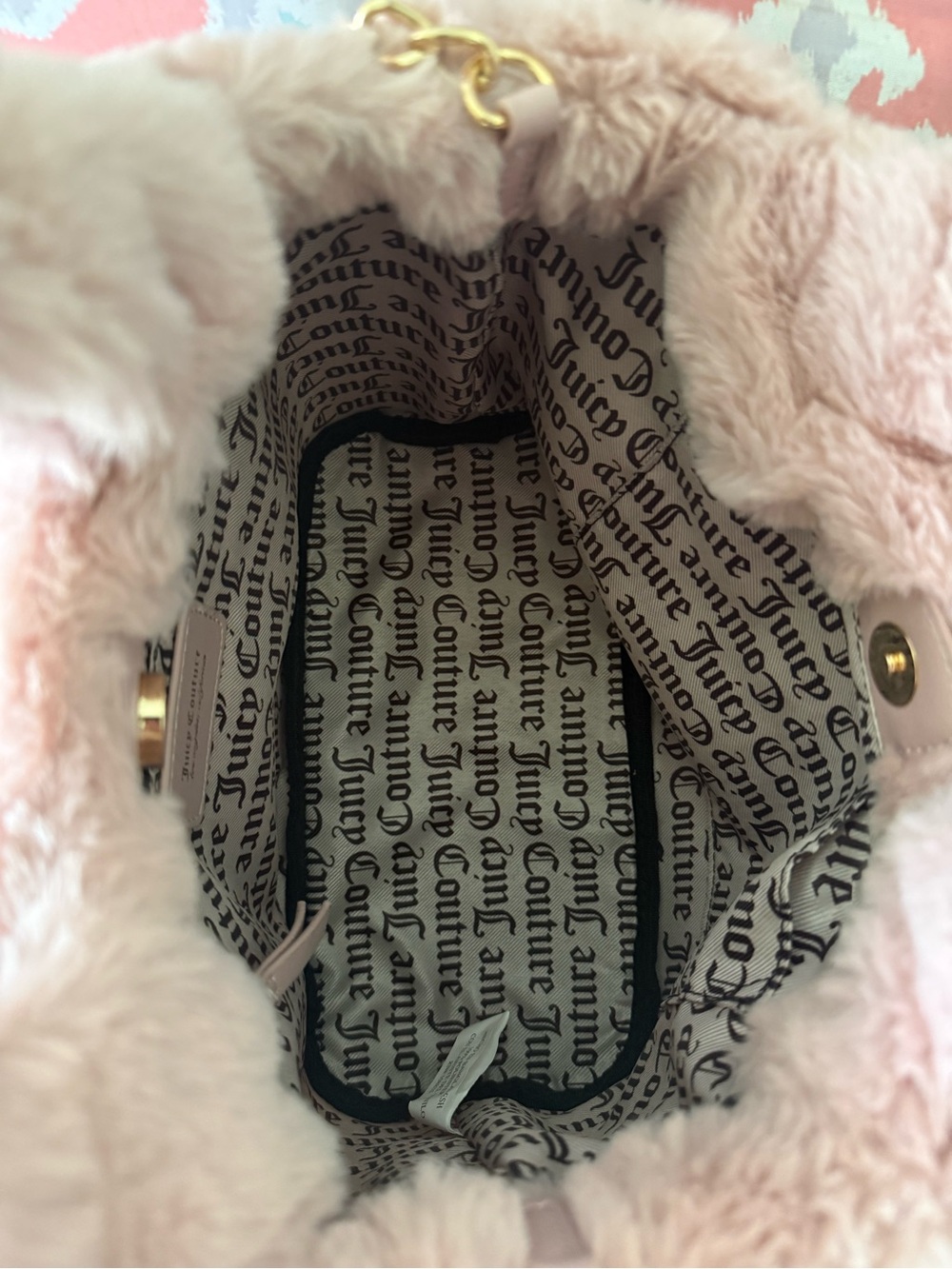 Juicy Couture Pink Faux Fur Crossbody With Charms - Picture 5 of 5